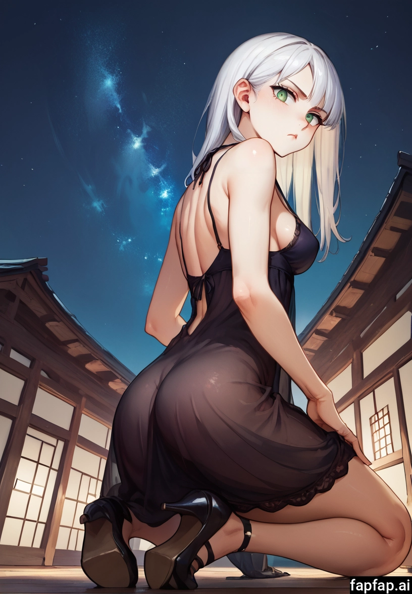 1girl, solo, green eyes, ass, breasts, high heels · Yamete.gg