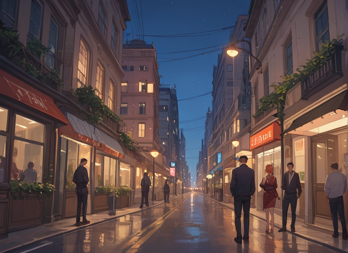multiple boys, outdoors, street, scenery, road, multiple girls · Yamete.gg