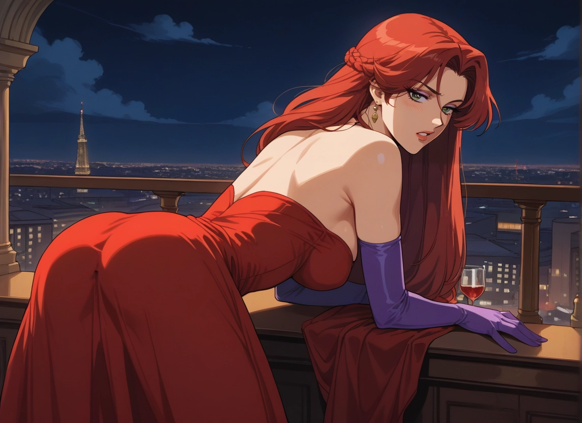 1girl, dress, gloves, jewelry, breasts, earrings · Yamete.gg