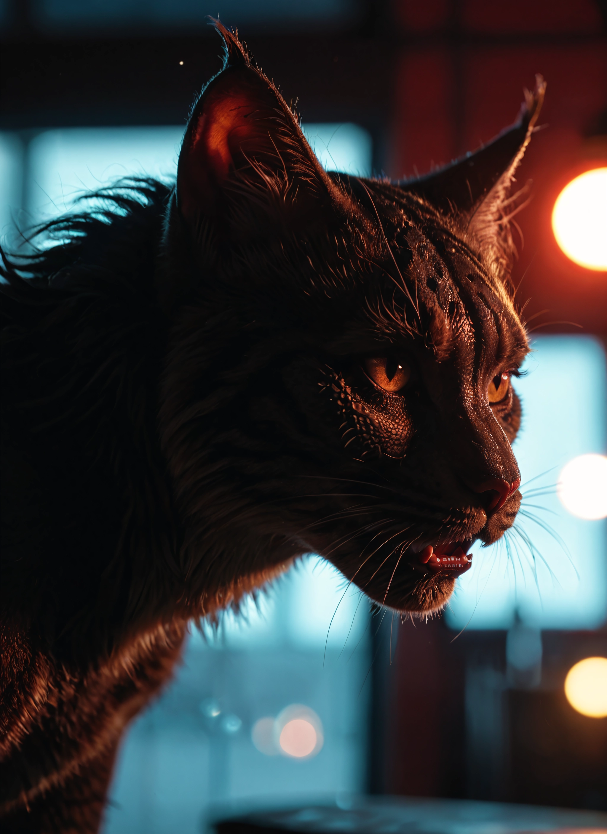 no humans, cat, blurry, animal, whiskers, animal focus · Yamete.gg