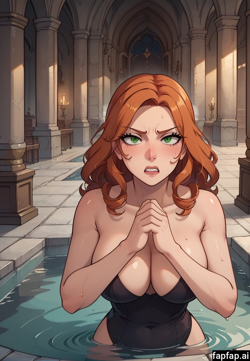 1girl, breasts, solo, green eyes, large breasts, cleavage · Yamete.gg