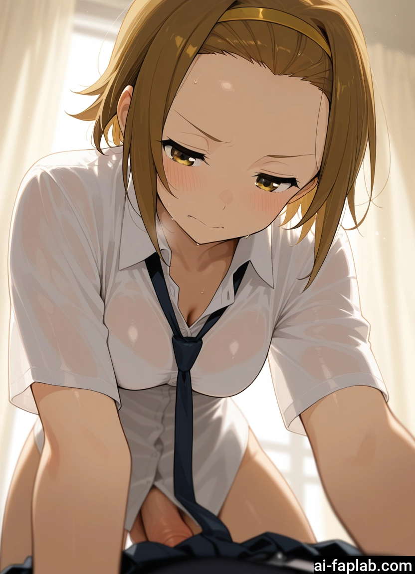 futanari, 1girl, breasts, penis, necktie, hairband