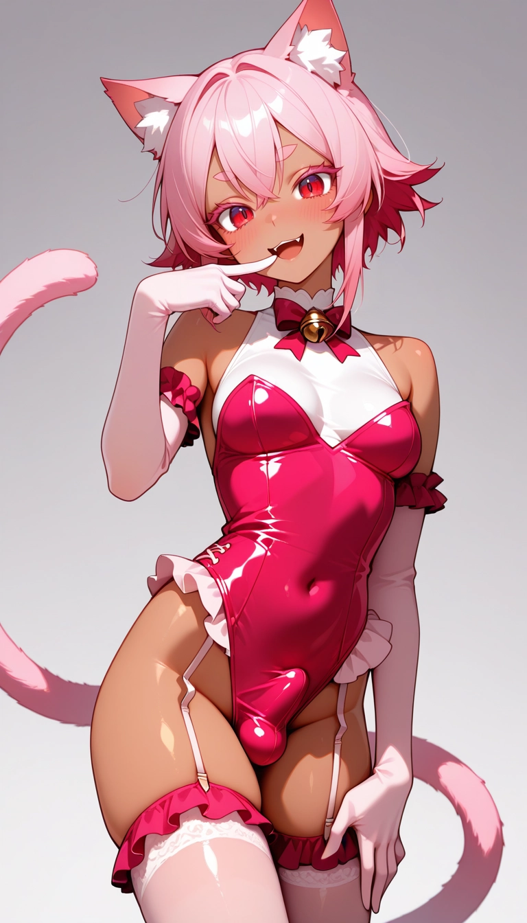 gloves, solo, animal ears, elbow gloves, thighhighs, tail
