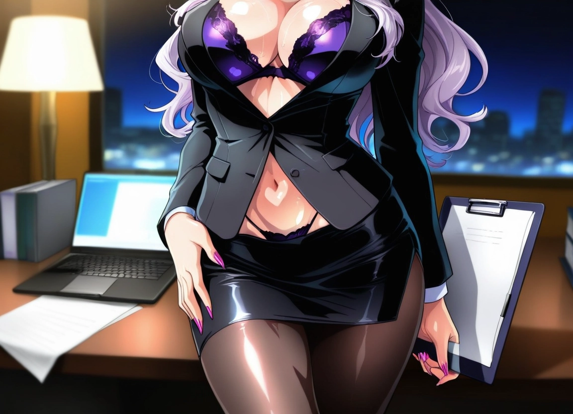 1girl, breasts, underwear, bra, pantyhose, skirt · Yamete.gg