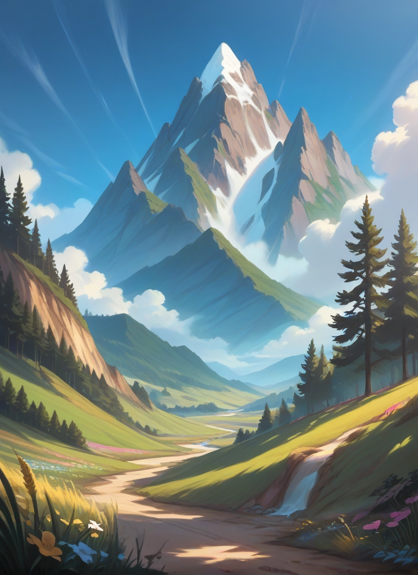 outdoors, scenery, tree, no humans, mountain, sky · Yamete.gg
