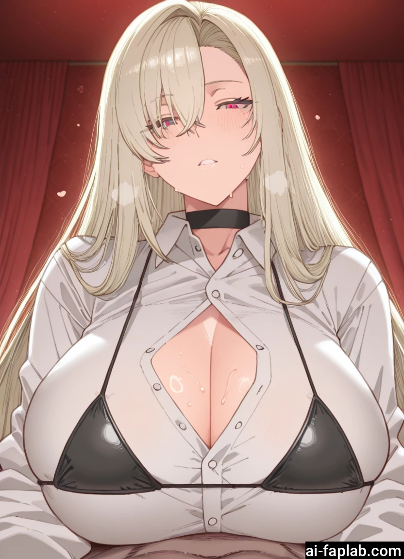 1girl, breasts, long hair, shirt, paizuri, choker · Yamete.gg