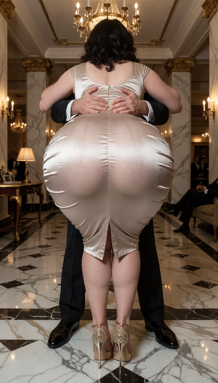 dress, ass, white dress, 1girl, black hair, hetero · Yamete.gg