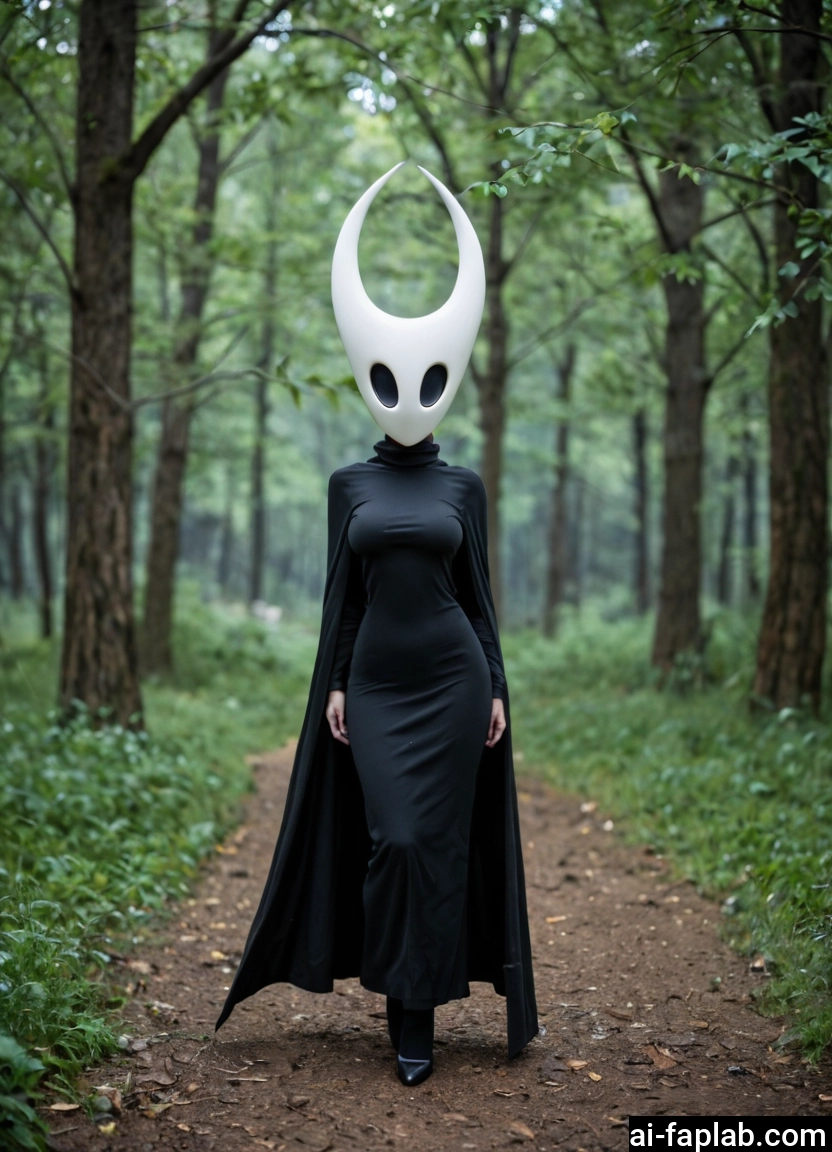 1girl, solo, dress, nature, breasts, forest