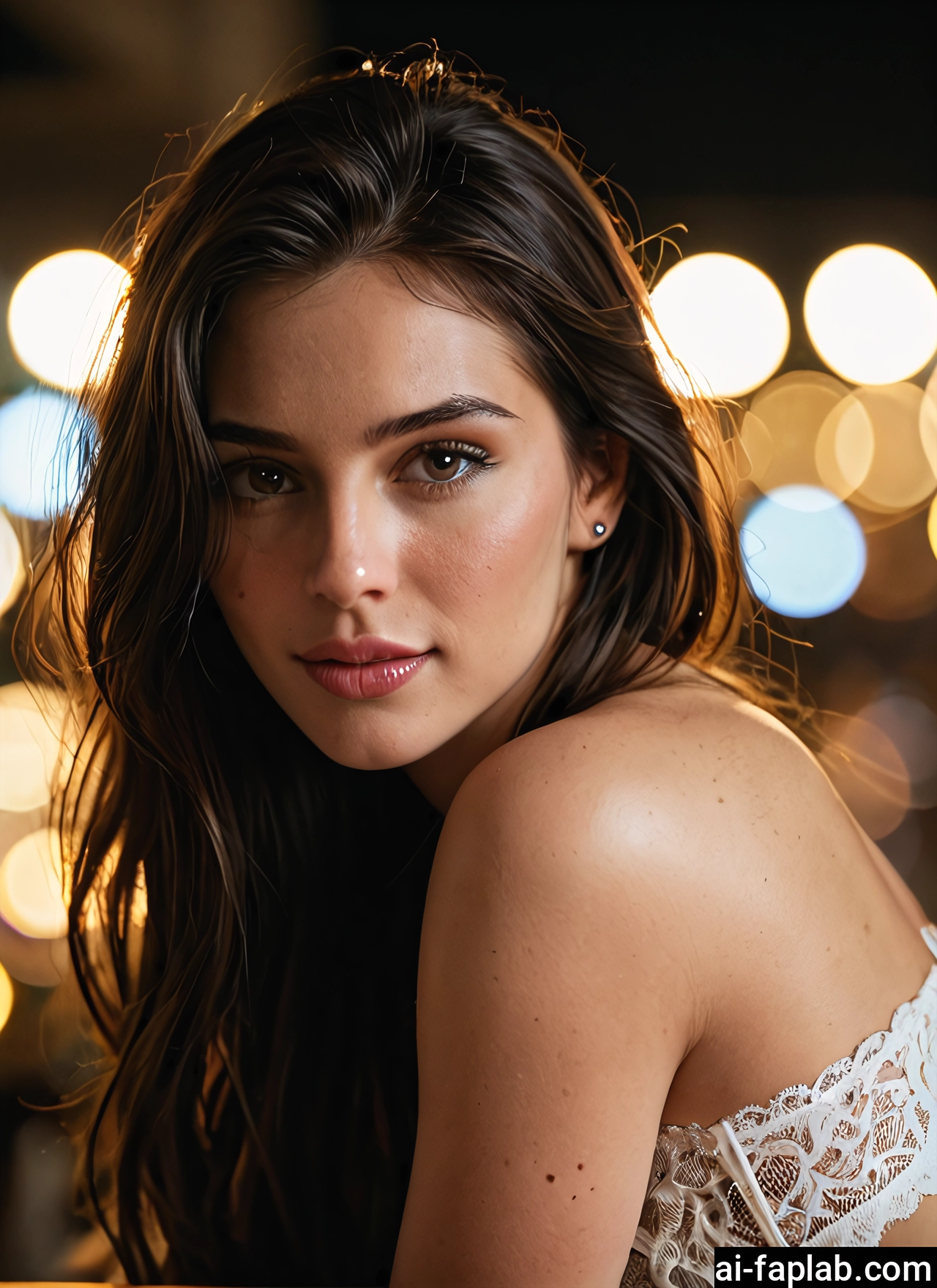 1girl, solo, long hair, jewelry, brown eyes, earrings · Yamete.gg