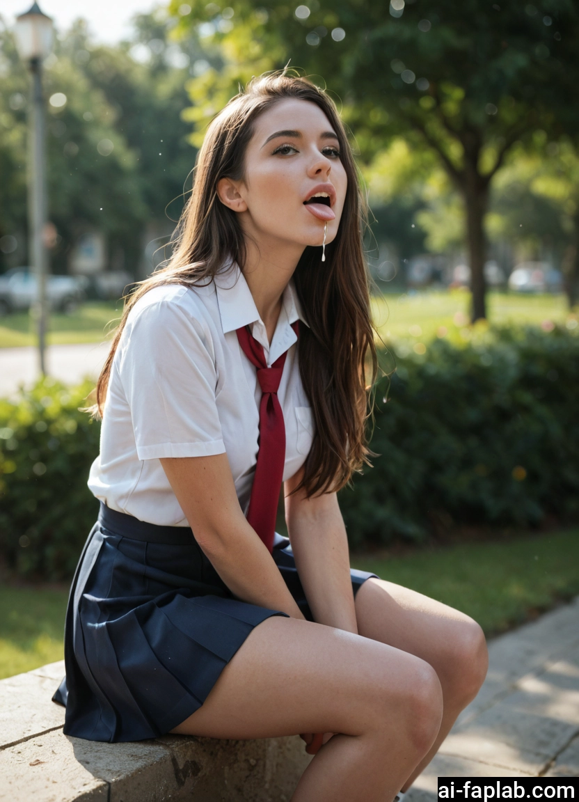 1girl, solo, skirt, necktie, school uniform, sitting · Yamete.gg