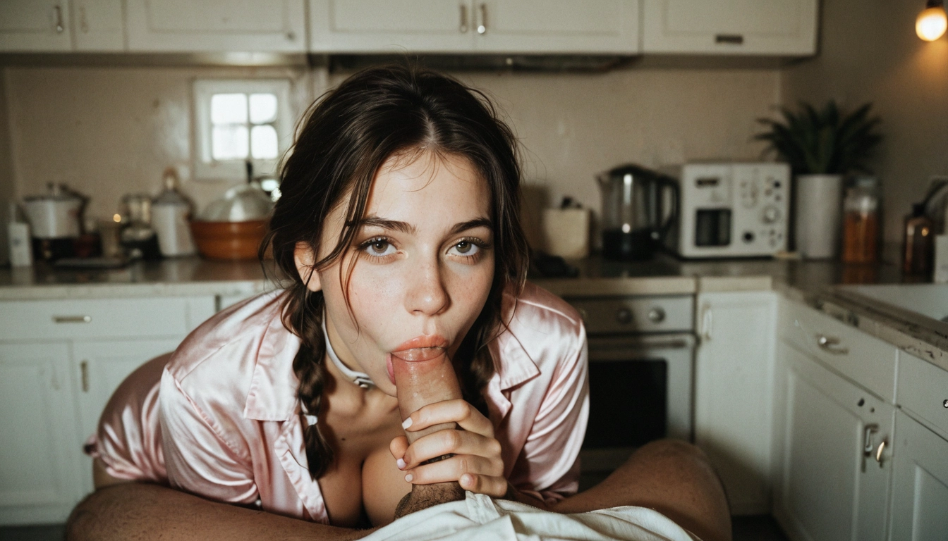 1girl, penis, oral, fellatio, hetero, looking at viewer · Yamete.gg