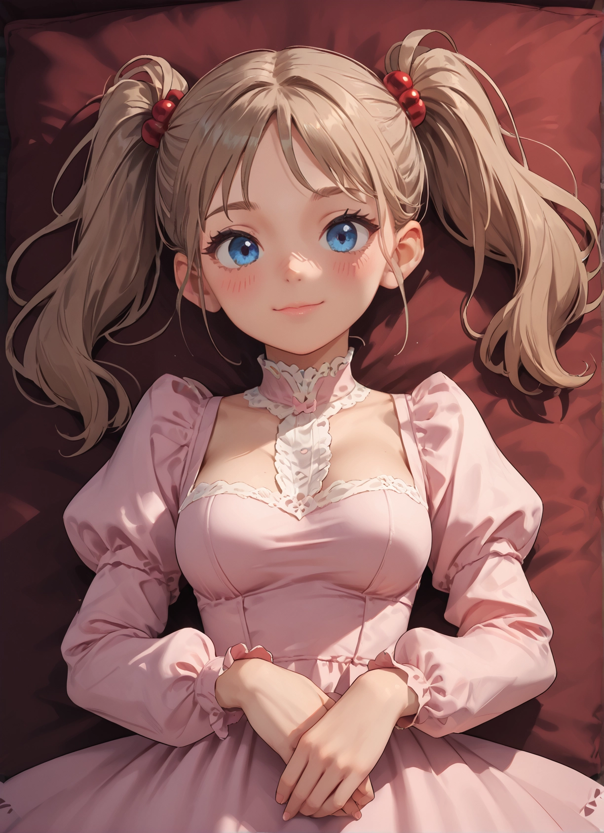 1girl, solo, blue eyes, twintails, dress, breasts · Yamete.gg
