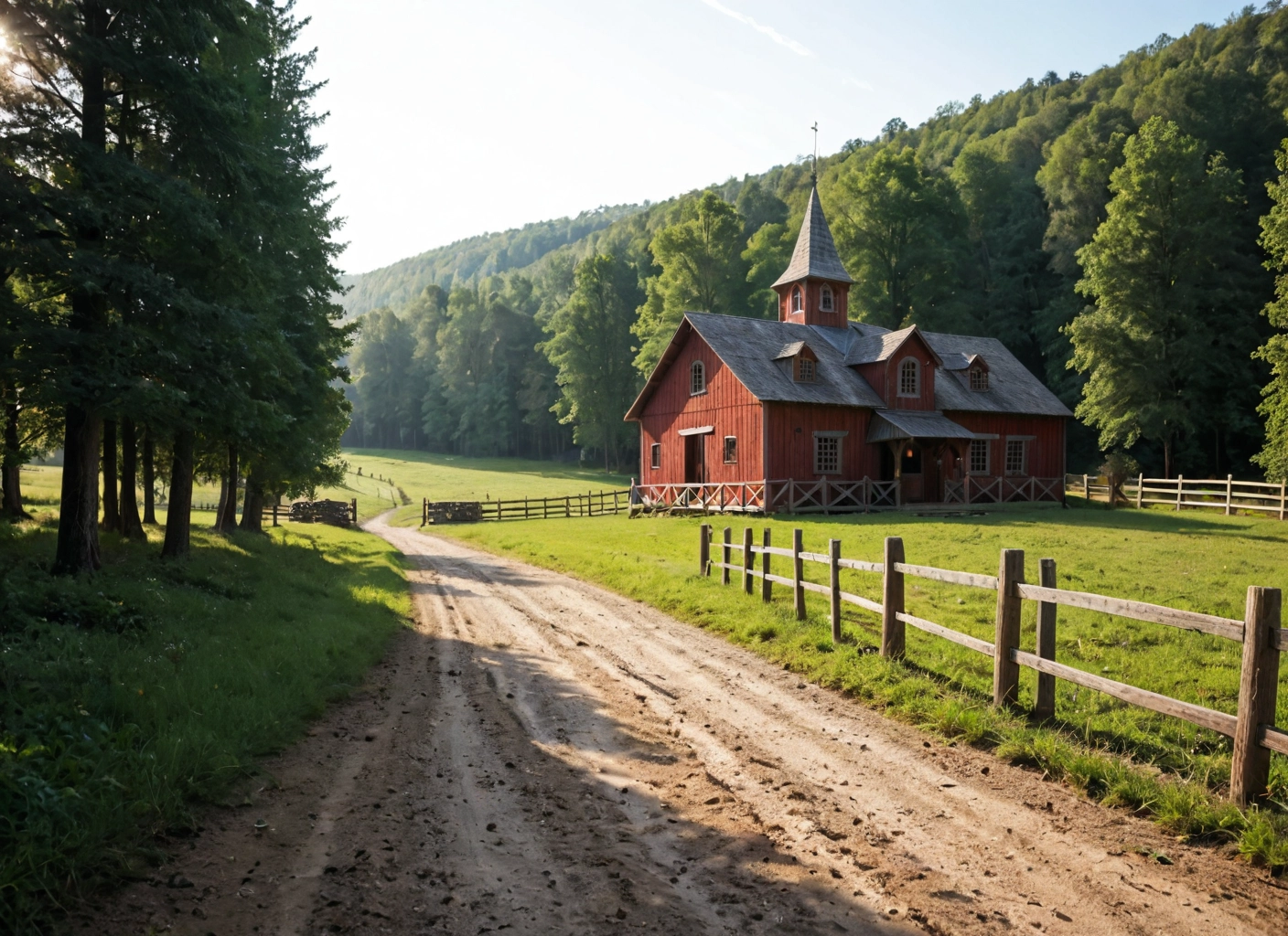 no humans, scenery, tree, fence, outdoors, road