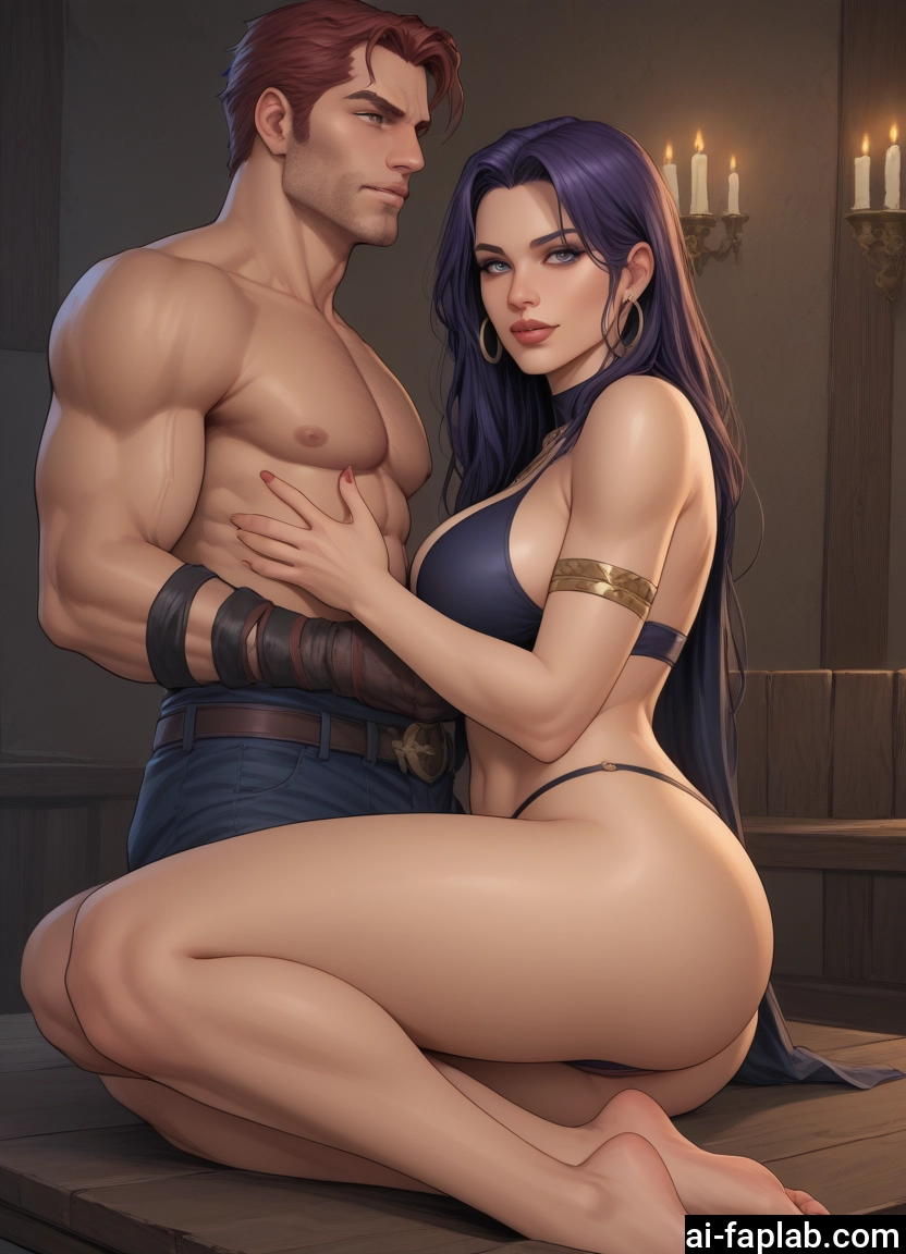 1girl, 1boy, jewelry, breasts, earrings, long hair · Yamete.gg