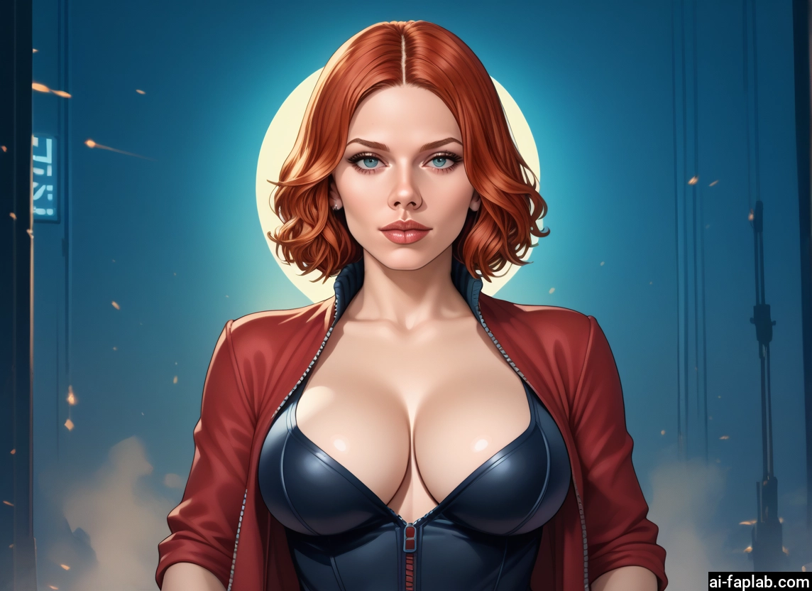 1girl, breasts, solo, blue eyes, jacket, looking at viewer · Yamete.gg