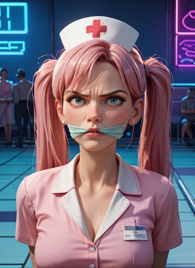 twintails, hat, mask, 1girl, nurse, nurse cap · Yamete.gg