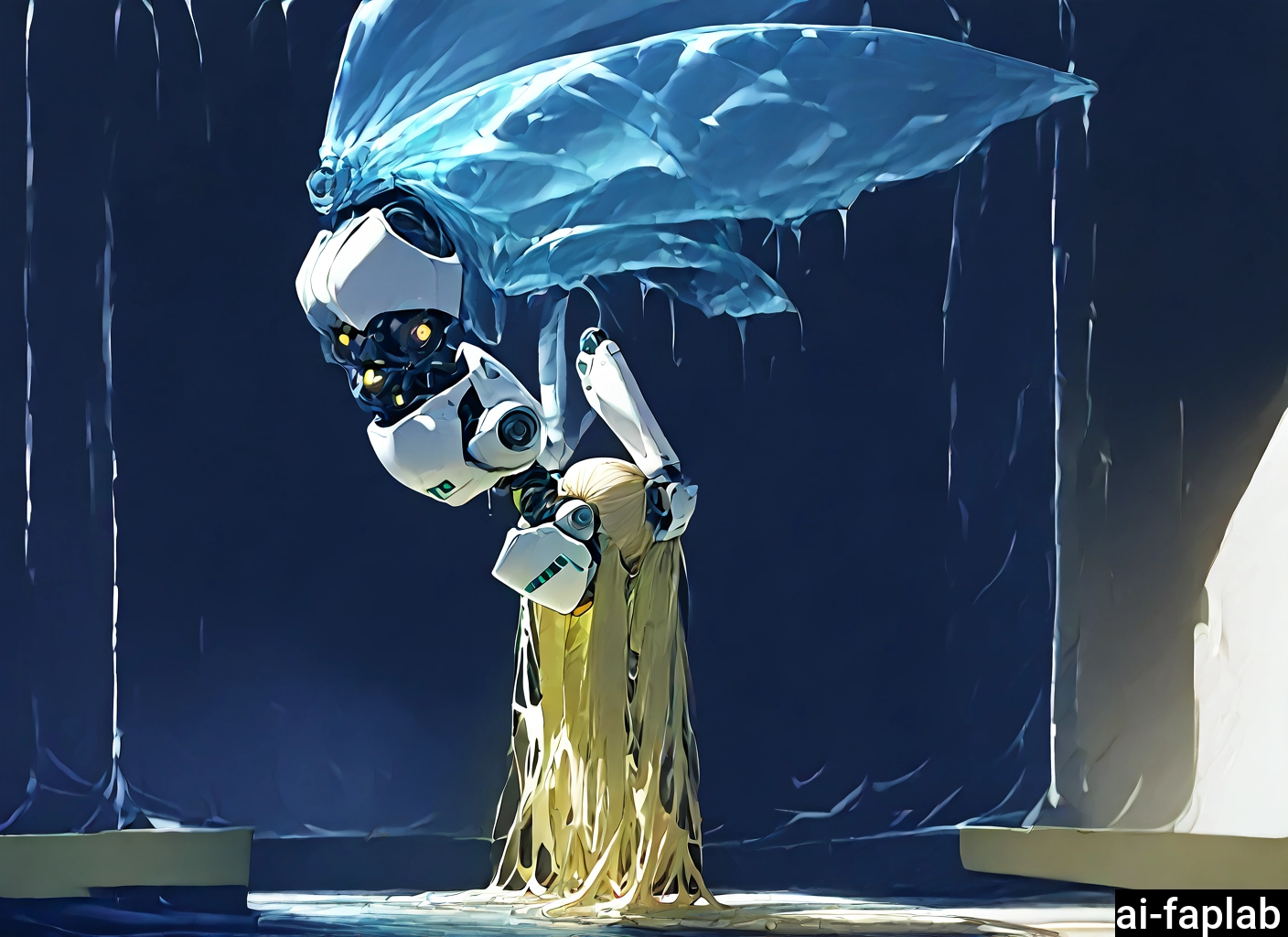 blonde hair, long hair, 1girl, upside-down, android, very long hair · Yamete.gg