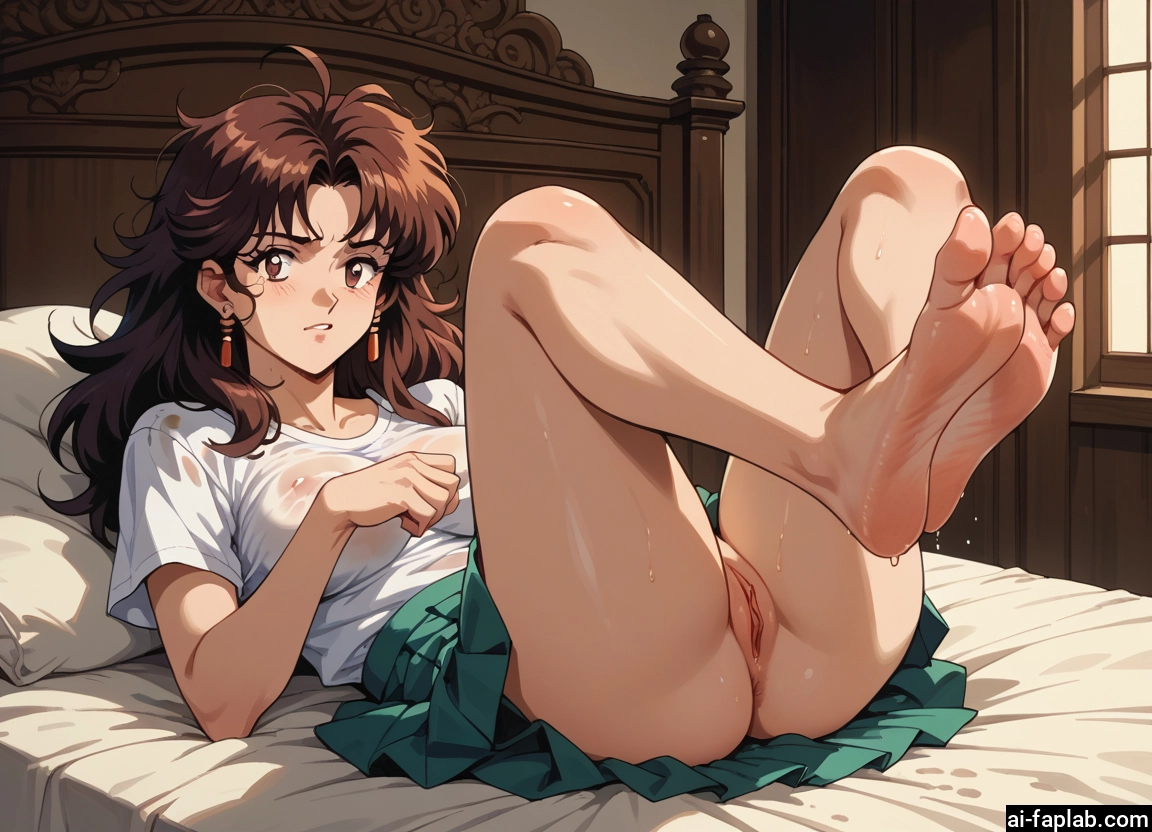1girl, pussy, feet, barefoot, solo, skirt · Yamete.gg