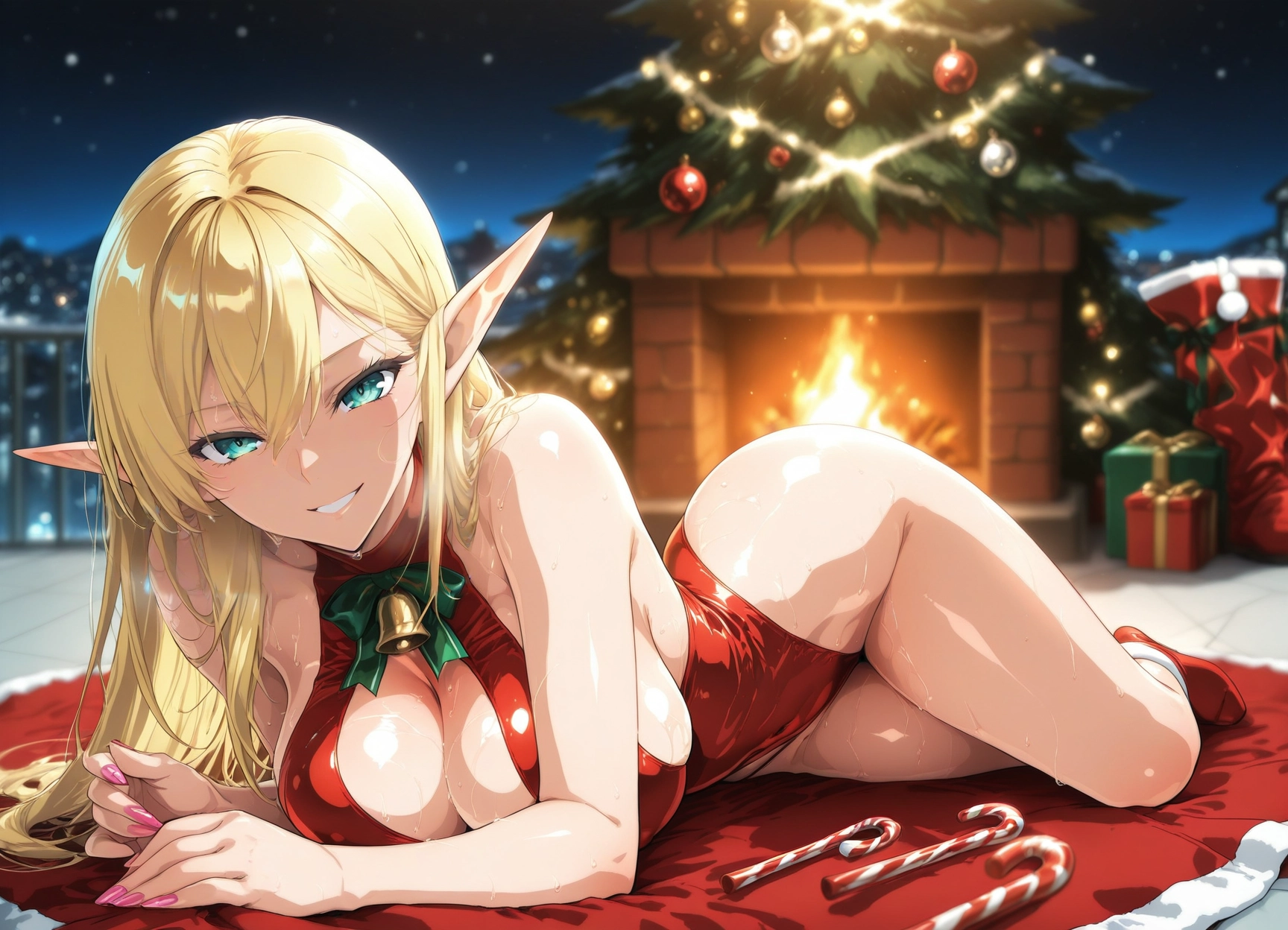 1girl, breasts, blonde hair, pointy ears, long hair, elf · Yamete.gg