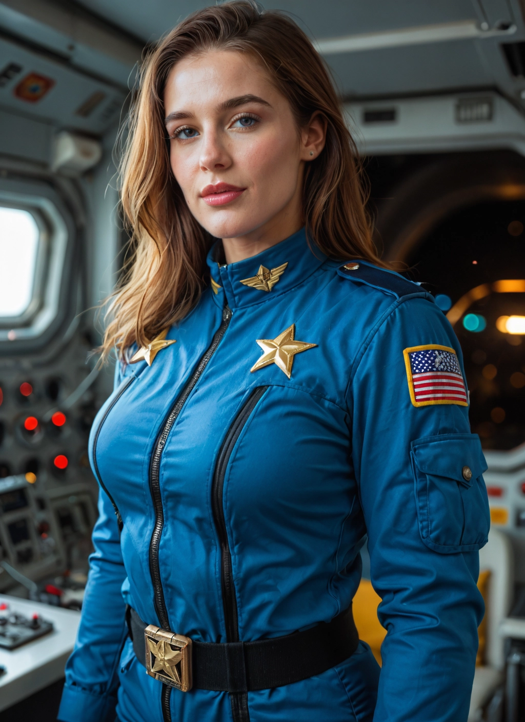 1girl, solo, blonde hair, looking at viewer, jewelry, uniform · Yamete.gg