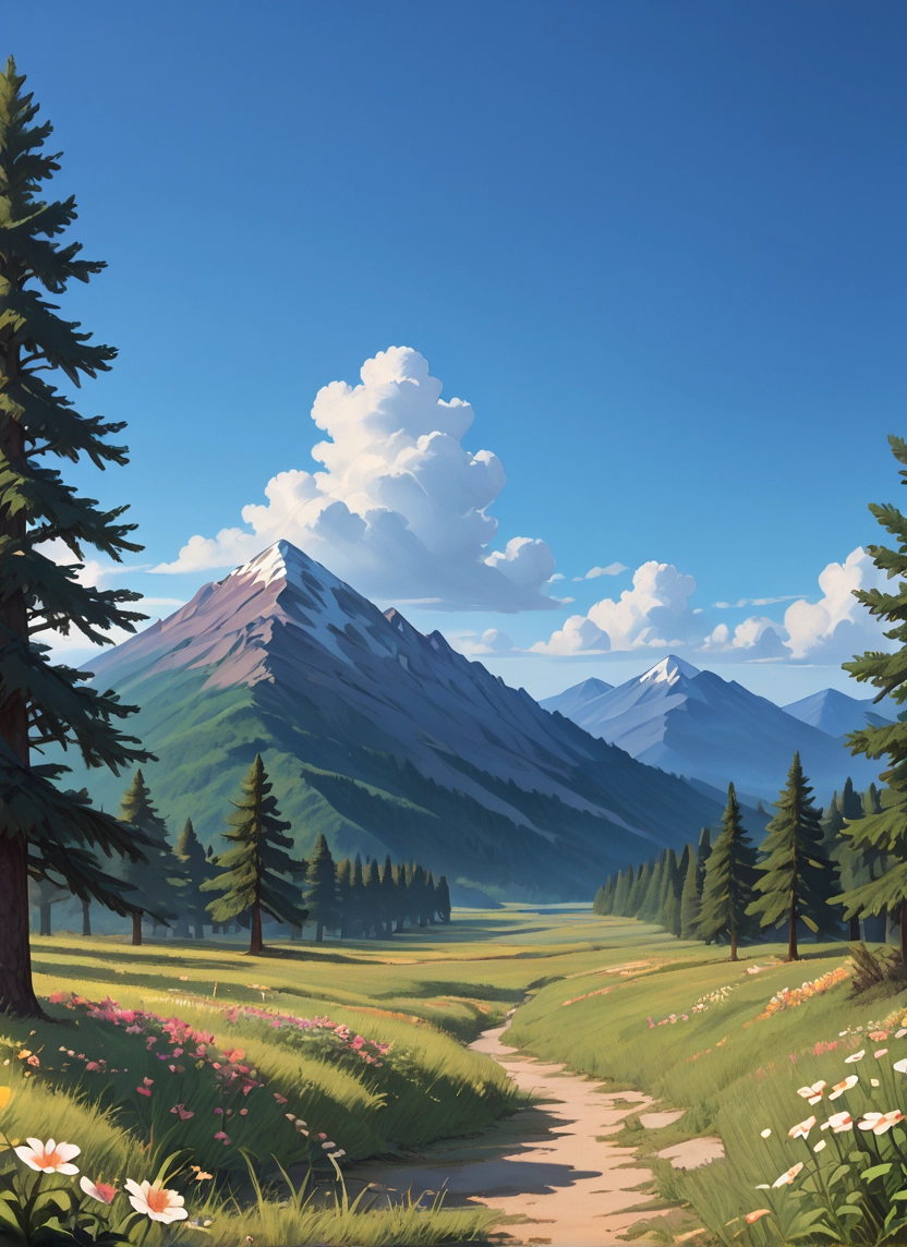no humans, scenery, cloud, sky, tree, flower