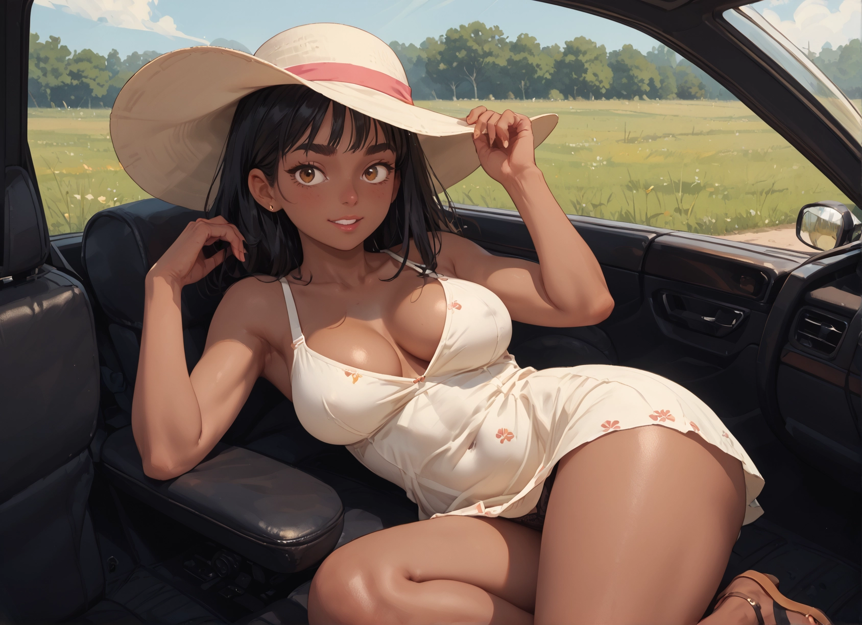 1girl, breasts, hat, dress, solo, underwear · Yamete.gg