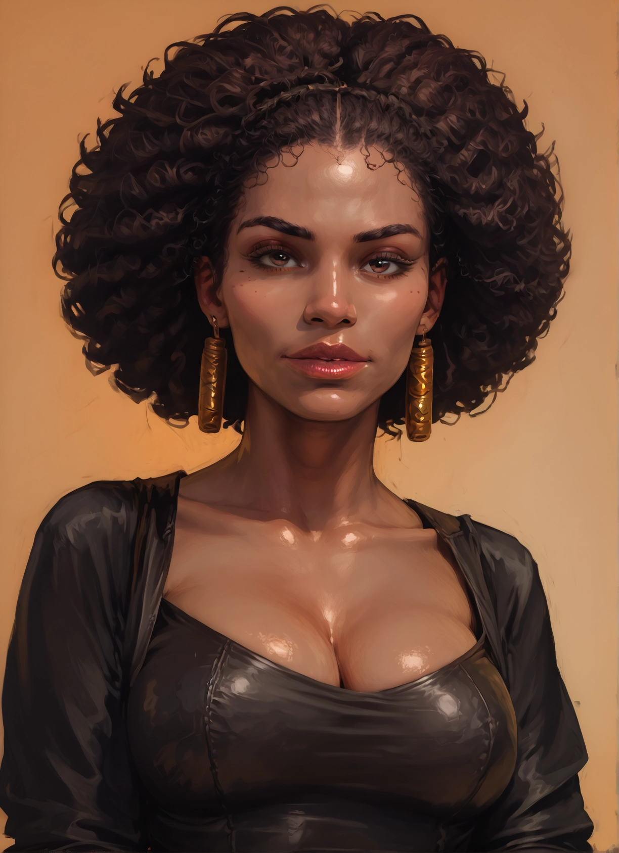 1girl, breasts, solo, cleavage, jewelry, earrings · Yamete.gg
