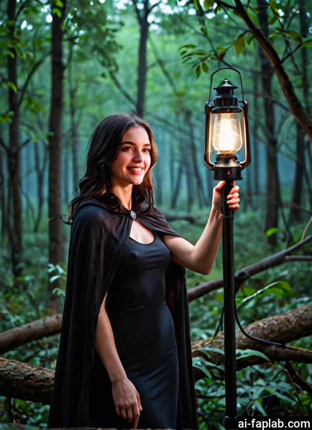 1girl, solo, dress, nature, breasts, lantern · Yamete.gg