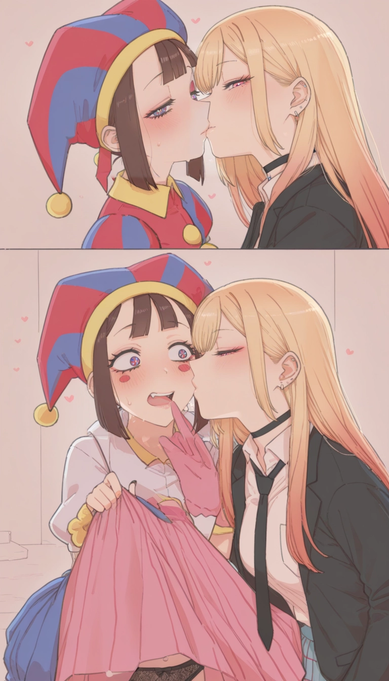 blonde hair, yuri, kitagawa marin, multiple girls, 2girls, piercing · Yamete.gg