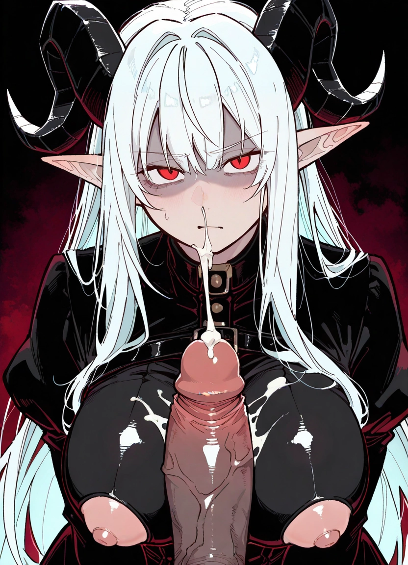 1girl, penis, breasts, horns, hetero, pointy ears · Yamete.gg