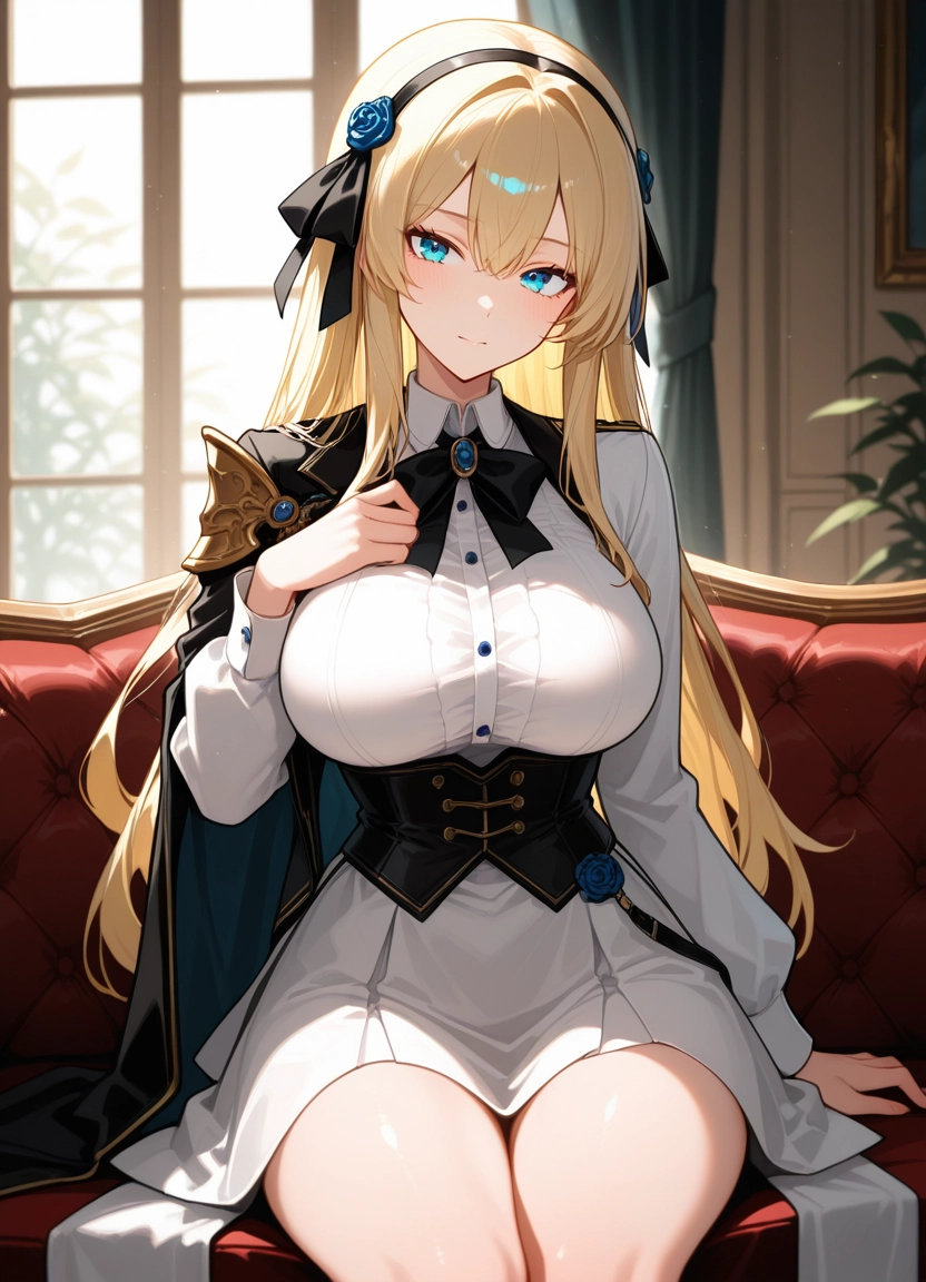 1girl, breasts, solo, blonde hair, long hair, blue eyes · Yamete.gg