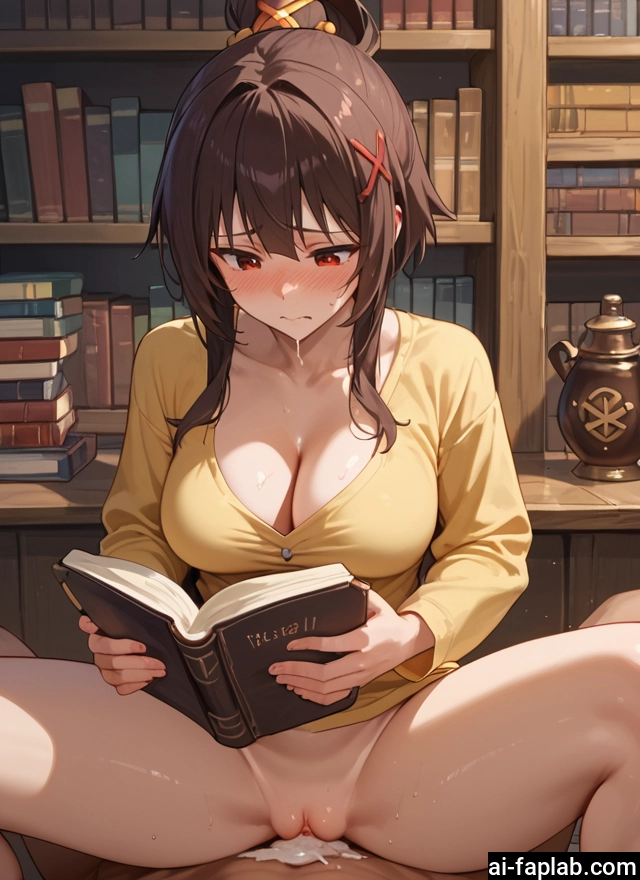 1girl, breasts, 1boy, hetero, cum, book · Yamete.gg