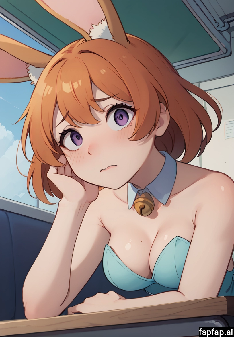 1girl, breasts, animal ears, solo, purple eyes, bell · Yamete.gg