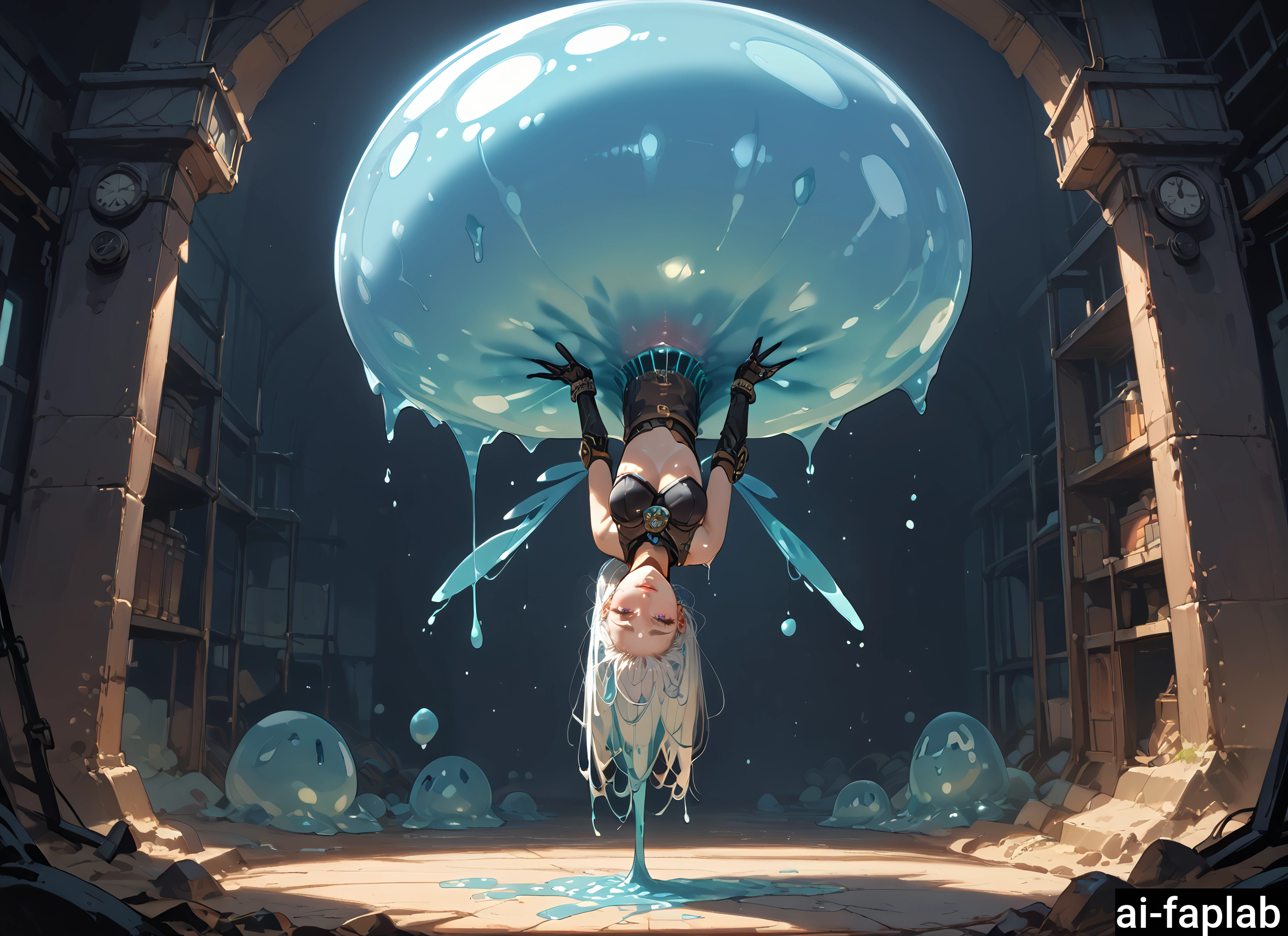 1girl, gloves, long hair, solo, breasts, navel · Yamete.gg