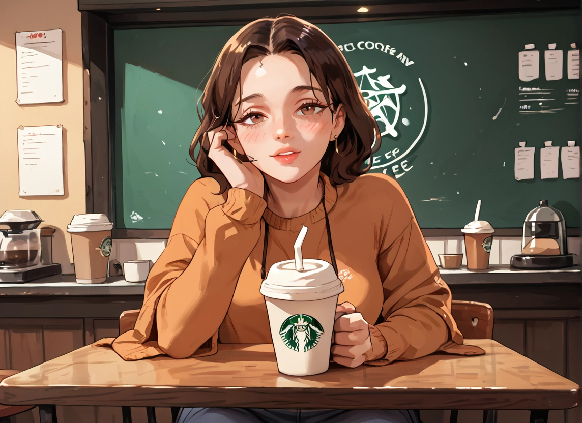 1girl, brown hair, solo, jewelry, brown eyes, chalkboard · Yamete.gg