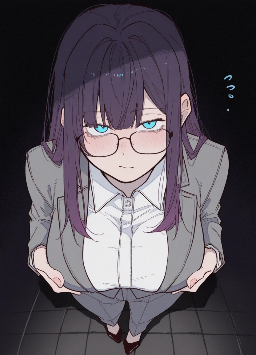 1girl, breasts, glasses, solo, large breasts, blush · Yamete.gg