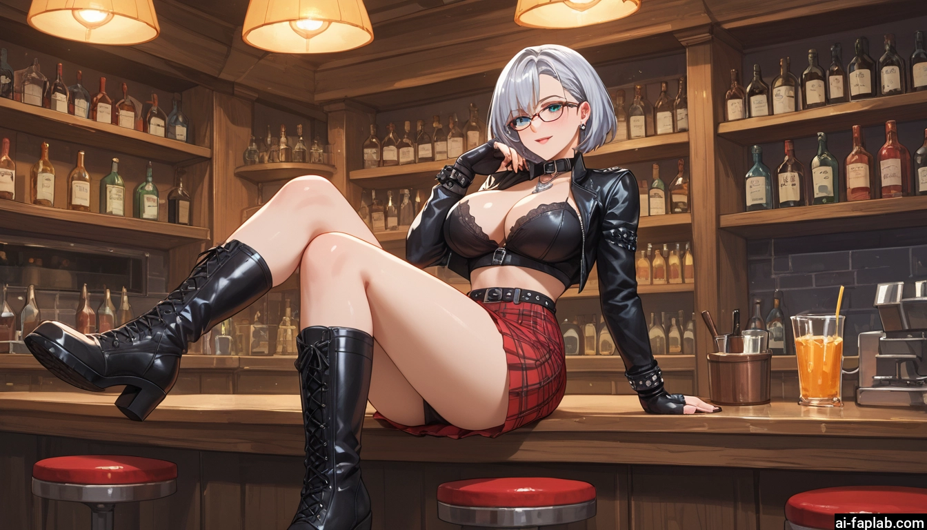 1girl, breasts, skirt, boots, glasses, gloves · Yamete.gg