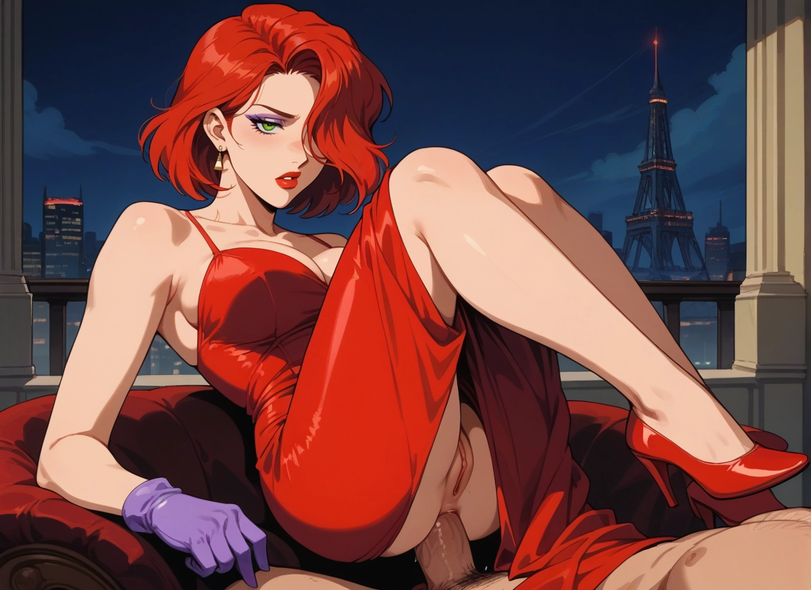 1girl, penis, 1boy, hetero, dress, gloves · Yamete.gg