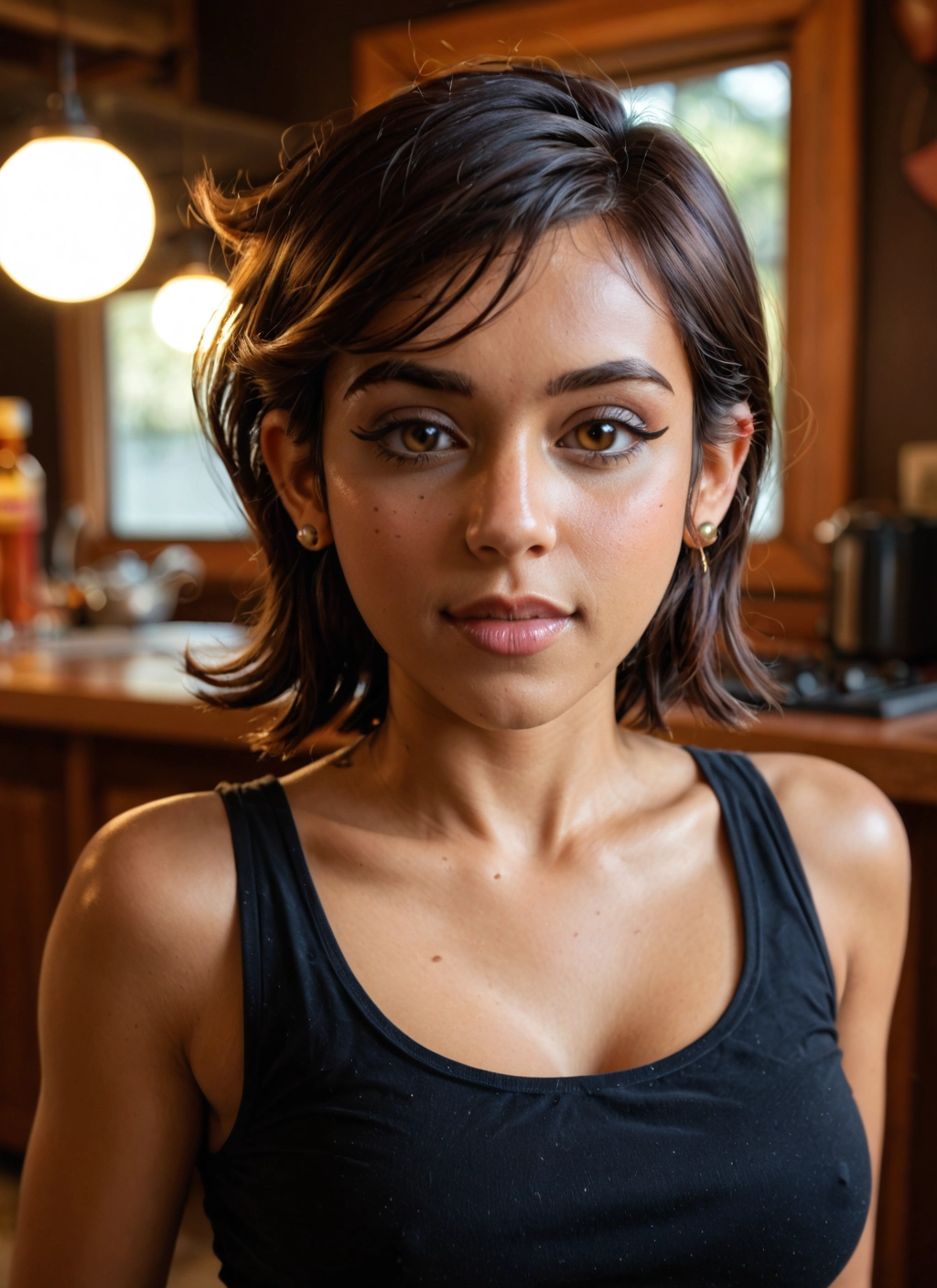 1girl, solo, jewelry, earrings, breasts, looking at viewer · Yamete.gg