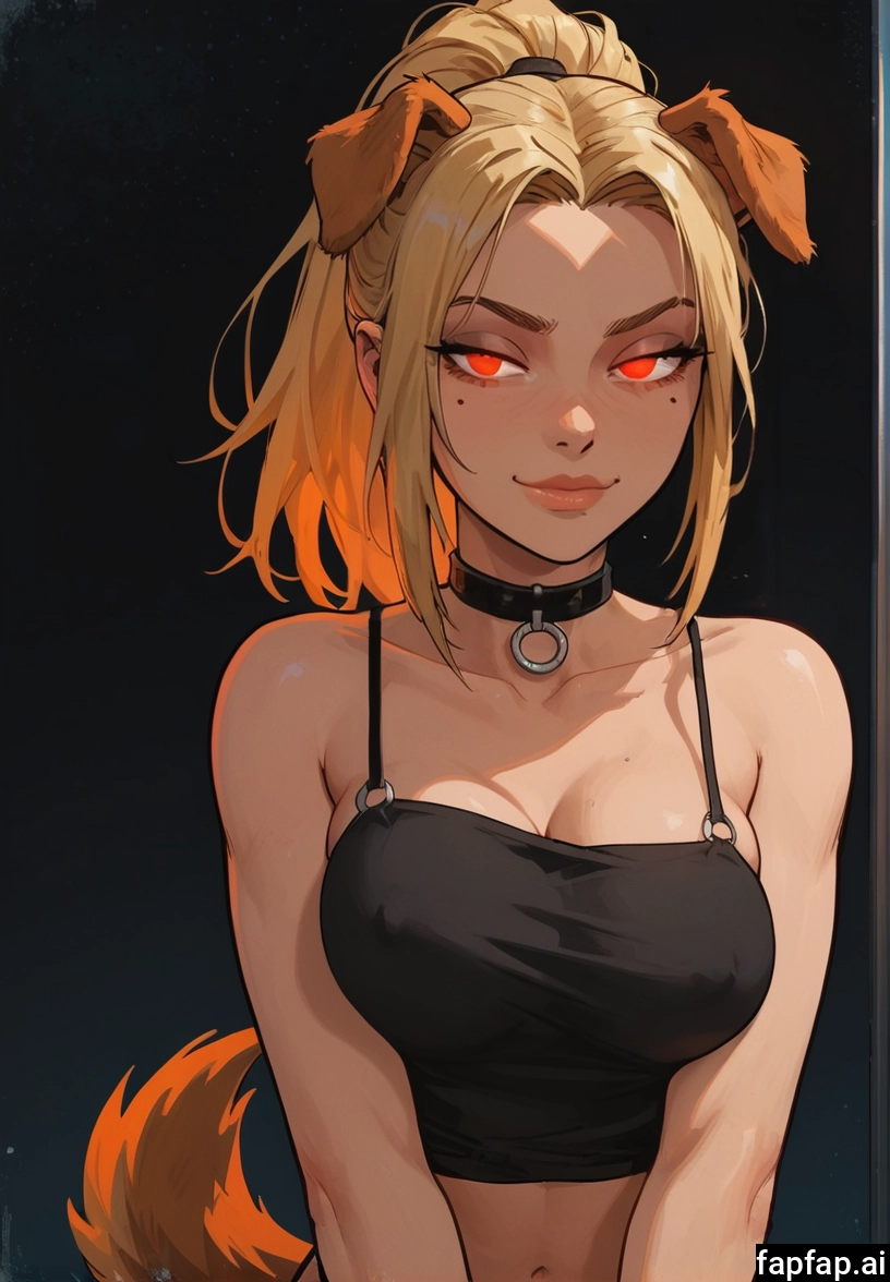 1girl, breasts, animal ears, solo, blonde hair, tail