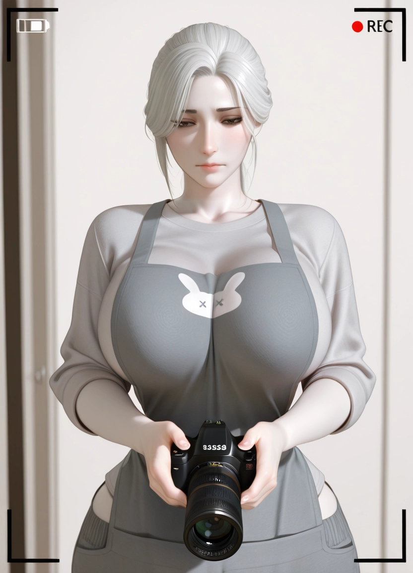 1girl, breasts, camera, solo, recording, holding camera · Yamete.gg