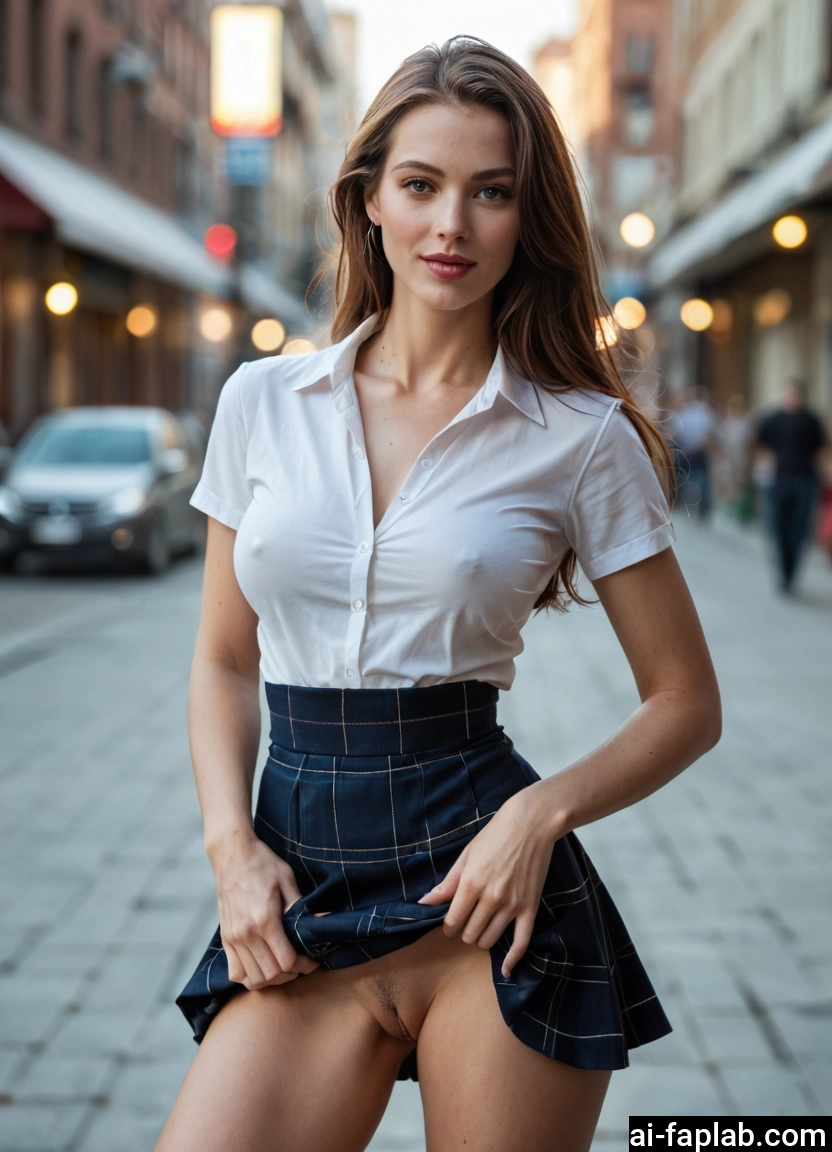 1girl, skirt, clothes lift, skirt lift, solo, no panties
