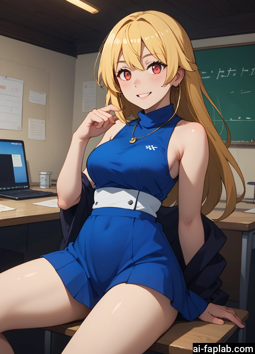 1girl, blonde hair, long hair, solo, breasts, smile · Yamete.gg