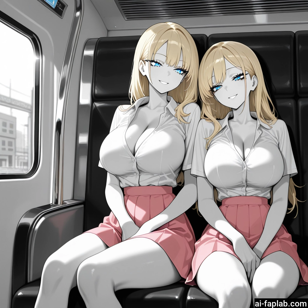 breasts, 2girls, multiple girls, skirt, blonde hair, blue eyes · Yamete.gg
