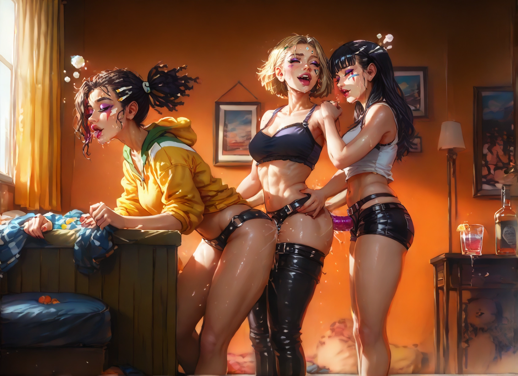futanari, multiple girls, 2girls, sex toy, dildo, yuri · Yamete.gg