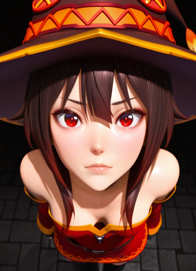 1girl, solo, red eyes, hat, looking at viewer, witch hat · Yamete.gg