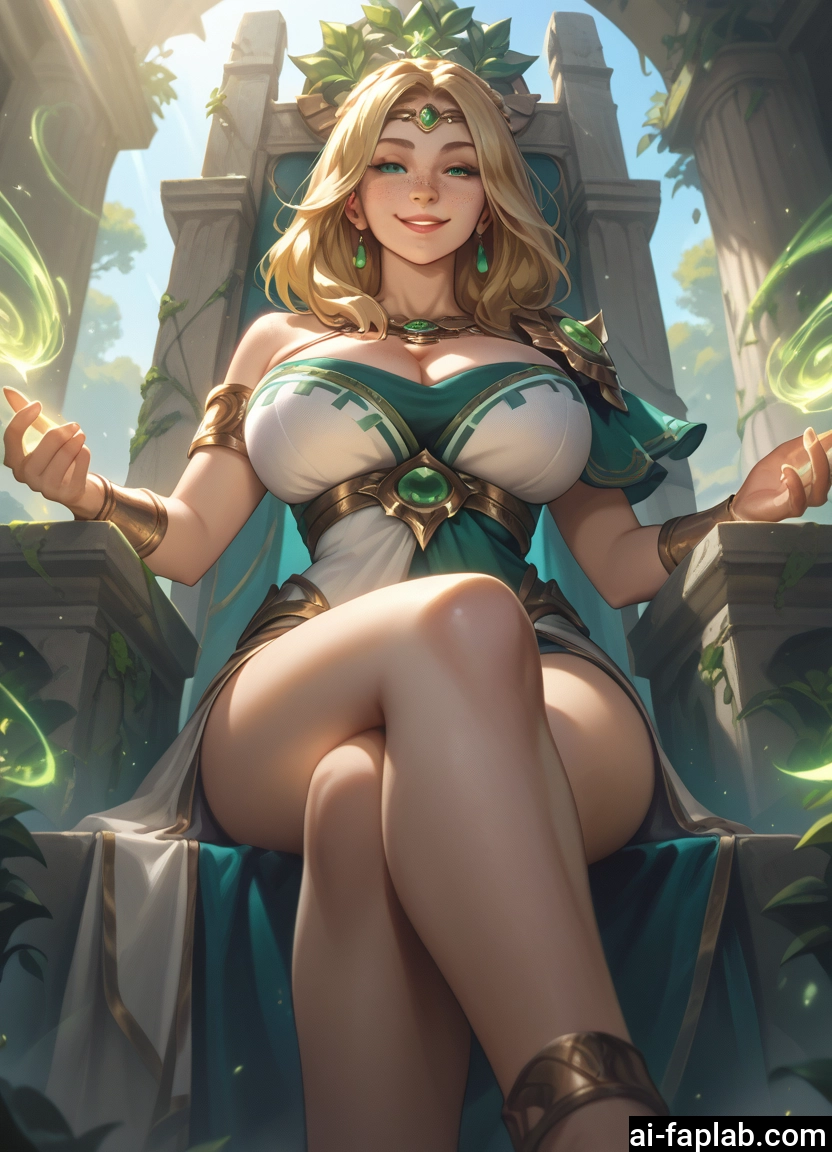 1girl, breasts, blonde hair, jewelry, crossed legs, sitting · Yamete.gg