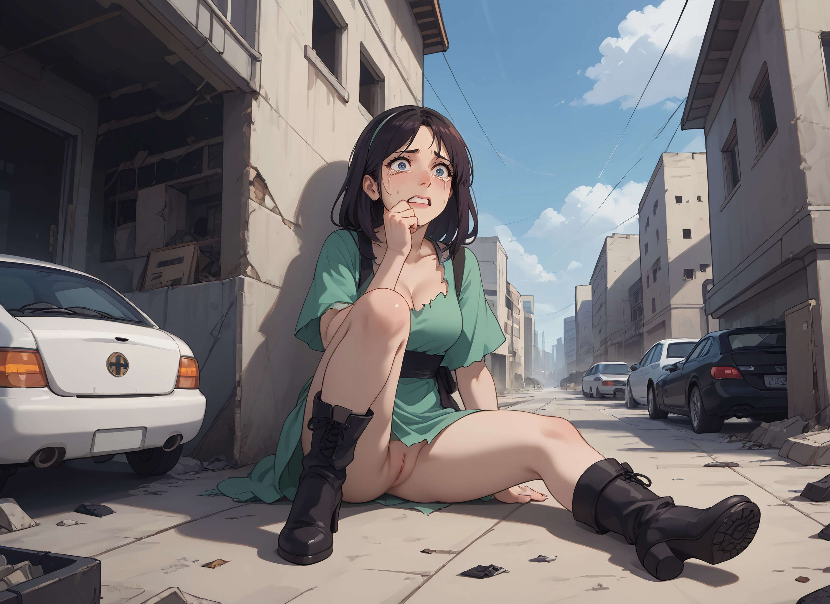 1girl, pussy, ground vehicle, motor vehicle, car, breasts · Yamete.gg