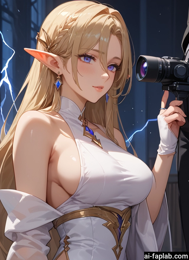 breasts, 1girl, pointy ears, long hair, blonde hair, jewelry · Yamete.gg