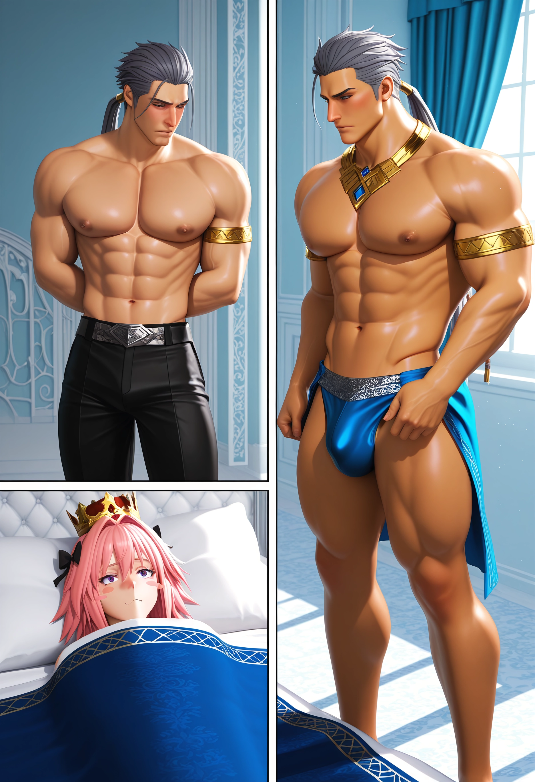 yaoi, bara, multiple boys, muscular, pectorals, male focus · Yamete.gg